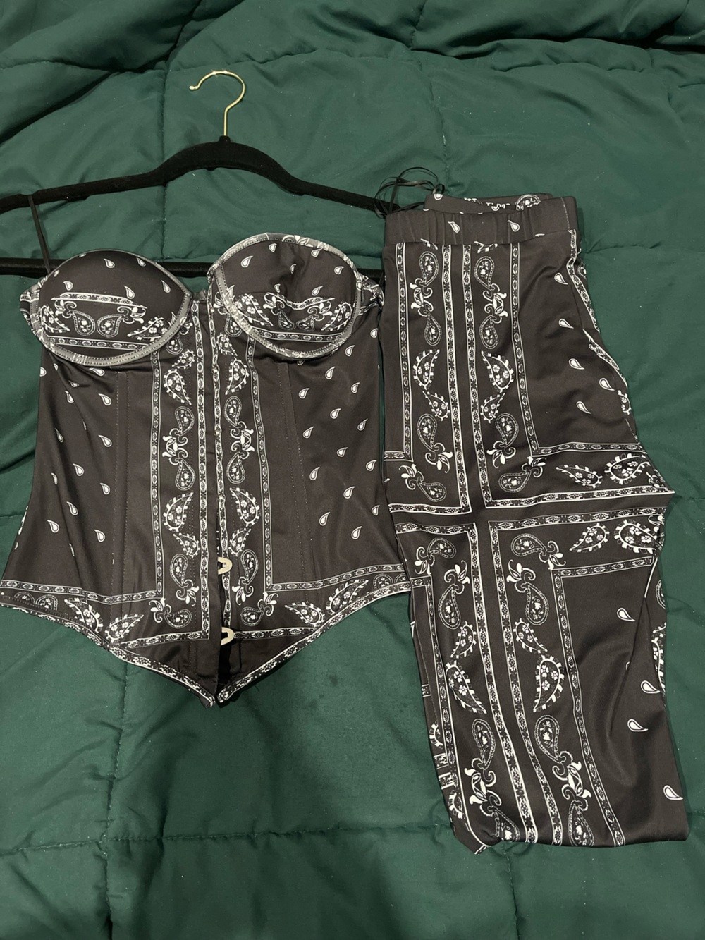 Black Bandana Print Two-Piece Swim Set
